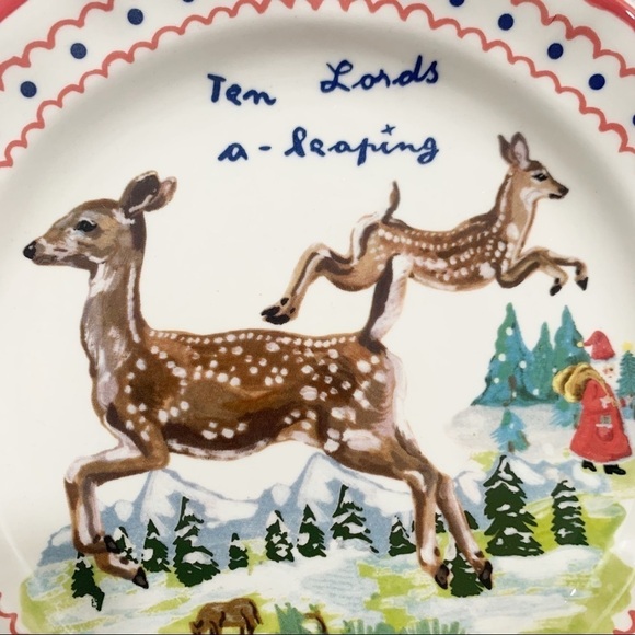 Anthropologie Nathalie Lete 10 Lords of Leaping Plates - Picture 6 of 9